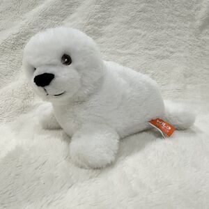 Wild Republic 9" White Baby Seal Eco Made Embroidered Eyes Aquarium Plush